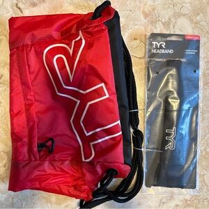 TYR Drawstring Backpack and Headband